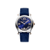 Chopard Happy Sport 36 mm Blue Dial with Diamonds 18K Rose Gold And Stainless Steel   Leather Strap 278582-6012