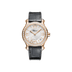 Chopard Happy Sport 36 mm Silver Dial with Diamonds 18k Rose Gold   Leather Strap 274808-5003