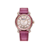 Chopard Happy Sport Rose de Caroline 36 mm Pink Mother-Of-Pearl Dial with Diamonds 18k Rose Gold   Leather Strap 274891-5025