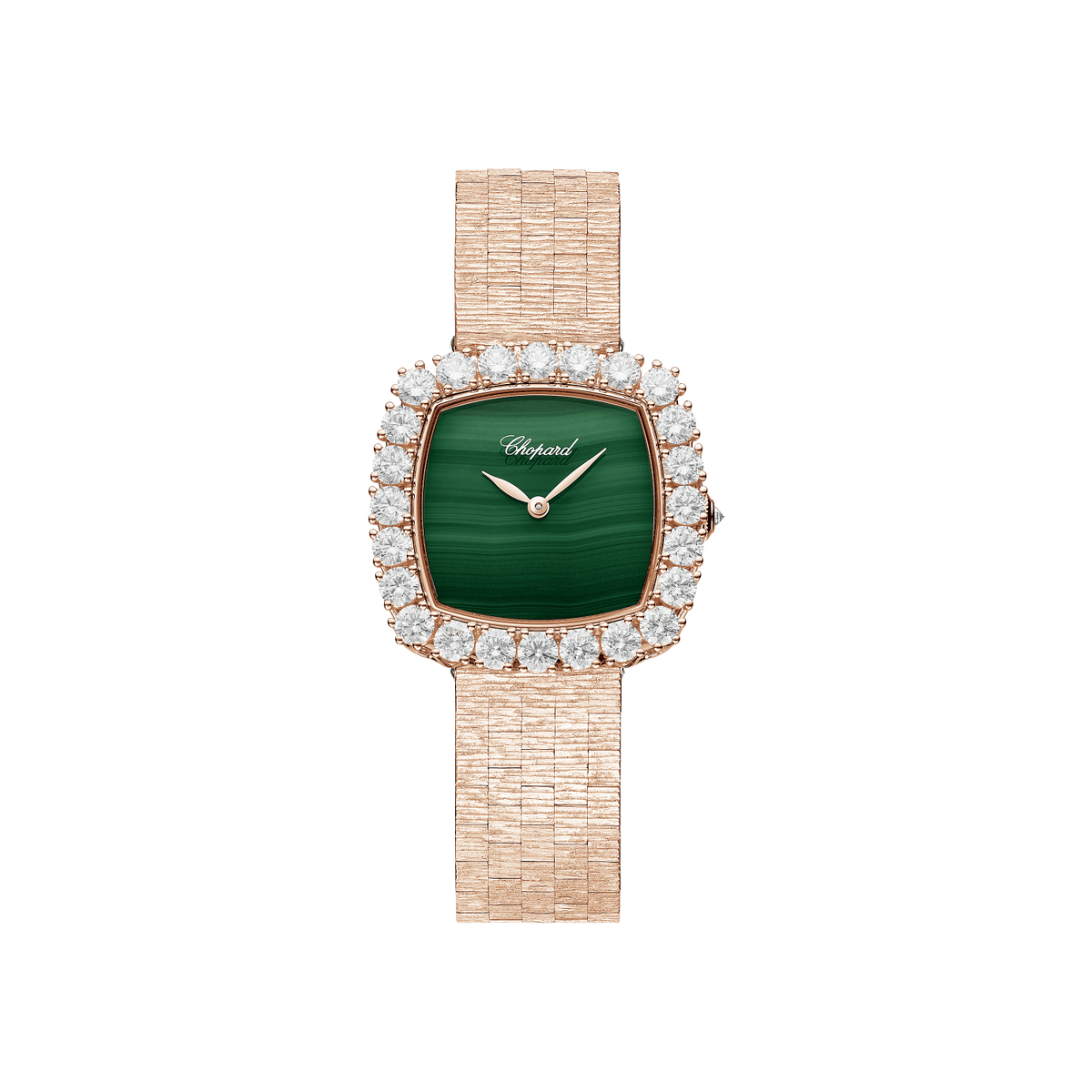 Chopard L'Heure du Diamant 30 mm Green Dial with Diamonds 18k Rose Gold Bracelet 10A386-5111 - WATCHXNYC