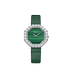 Chopard L'Heure Du Diamant Octagonal 32 mm Green Dial with Diamonds 18K White Gold   Leather Strap 13A097-1111