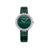Chopard L'Heure du Diamant Vintage 35.75 mm Green Dial with Diamonds 18K White Gold   Leather Strap 13A419-1601