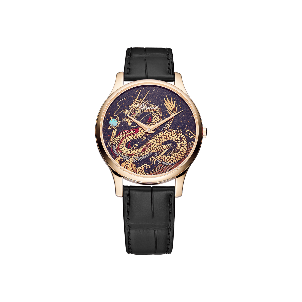 Chopard L.U.C XP Urushi Year of the Dragon 39.5 mm Purple Dial 18k Rose Gold   Leather Strap 161902-5079 - WATCHXNYC