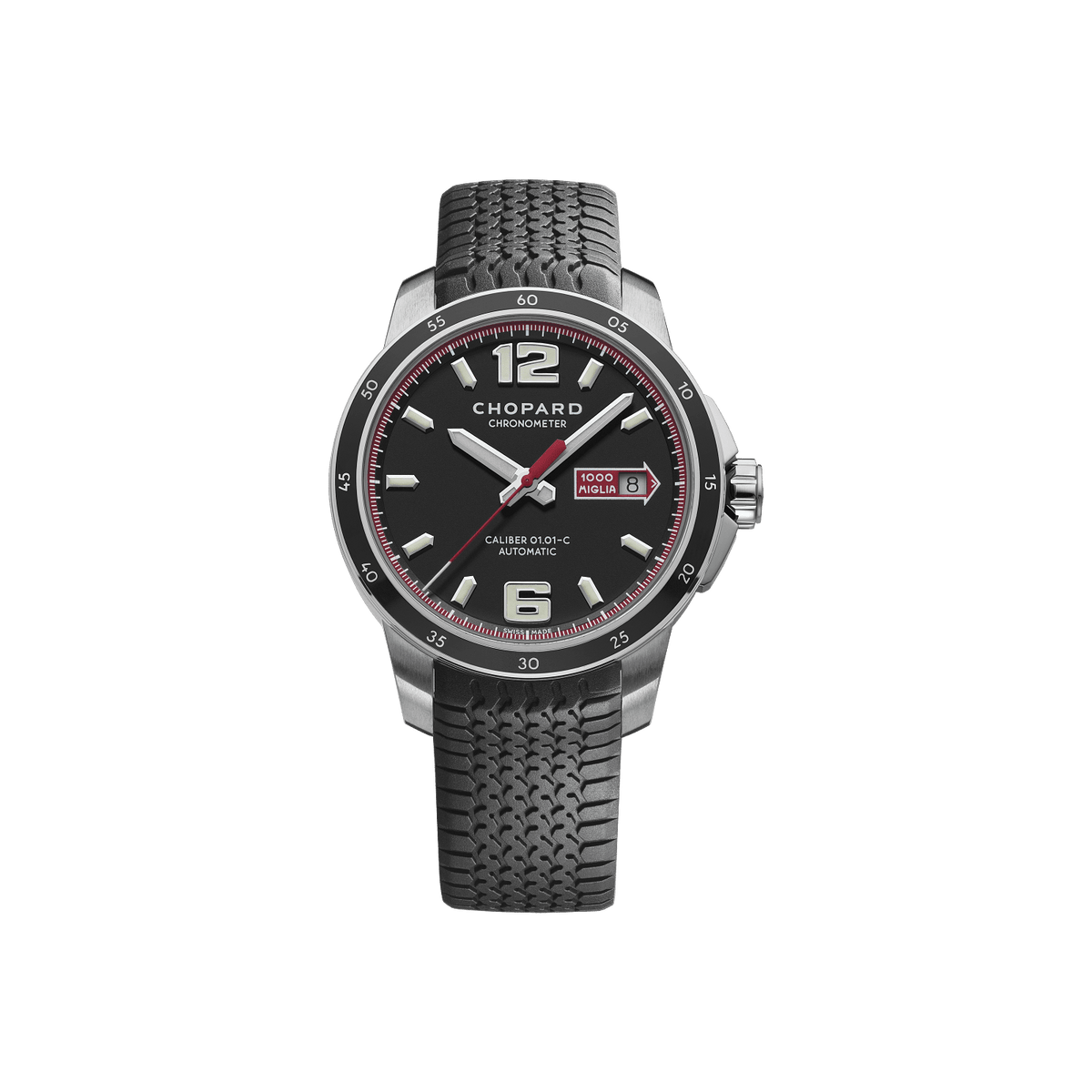 Chopard Mille Miglia GTS Automatic 43 mm Black Dial Stainless Steel Rubber Strap 168565-3001 - WATCHXNYC