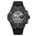 HUBLOT Big Bang Unico Black Magic 44 mm Transparent Dial Polished Black Ceramic Rubber Strap 421.CI.1170.RX