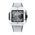 Hublot Square Bang Unico White Ceramic 42 mm Transparent Dial Microblasted and Polished White Ceramic Rubber Strap 821.HX.0170.RX
