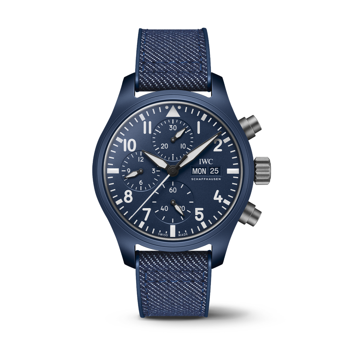 IWC Schaffhausen Pilot's Watch Chronograph 41 TOP GUN Oceana 41.9   mm Blue  Dial Ceramic  Blue  Rubber Strap IW389404 - WATCHXNYC