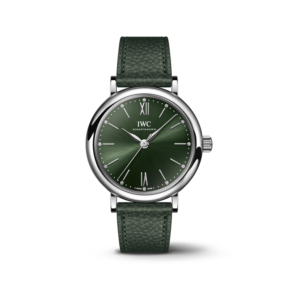 IWC Schaffhausen Portofino Automatic 34 mm Green  Dial Stainless Steel Green   Strap IW357412 - WATCHXNYC