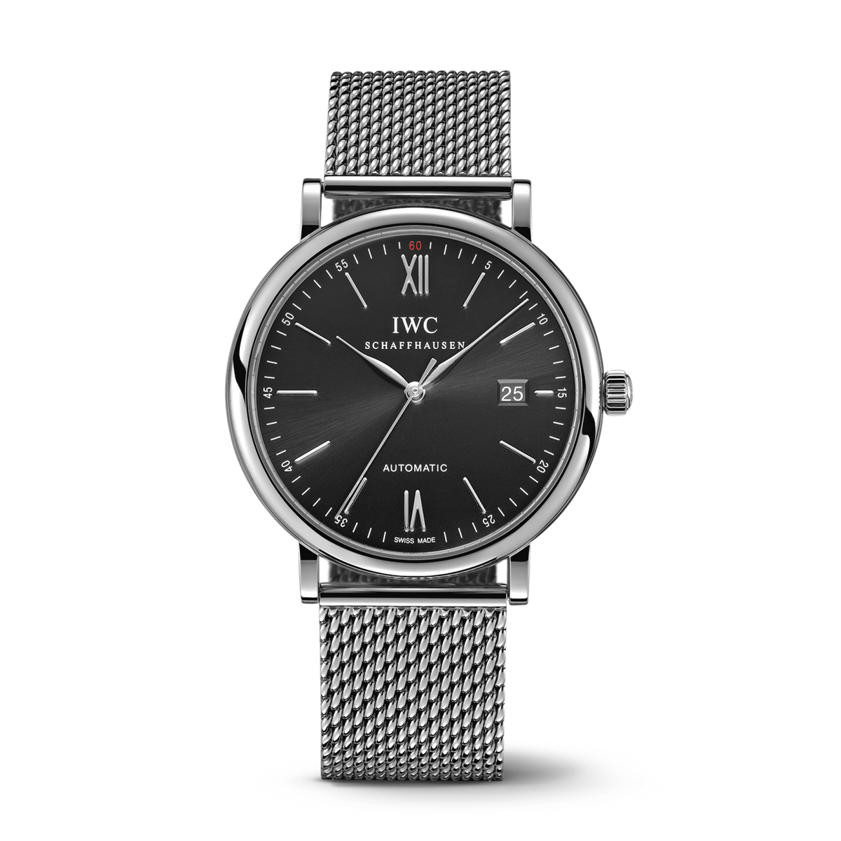 IWC Schaffhausen Portofino Automatic 40 mm Black  Dial Stainless Steel Bracelet IW356506 - WATCHXNYC
