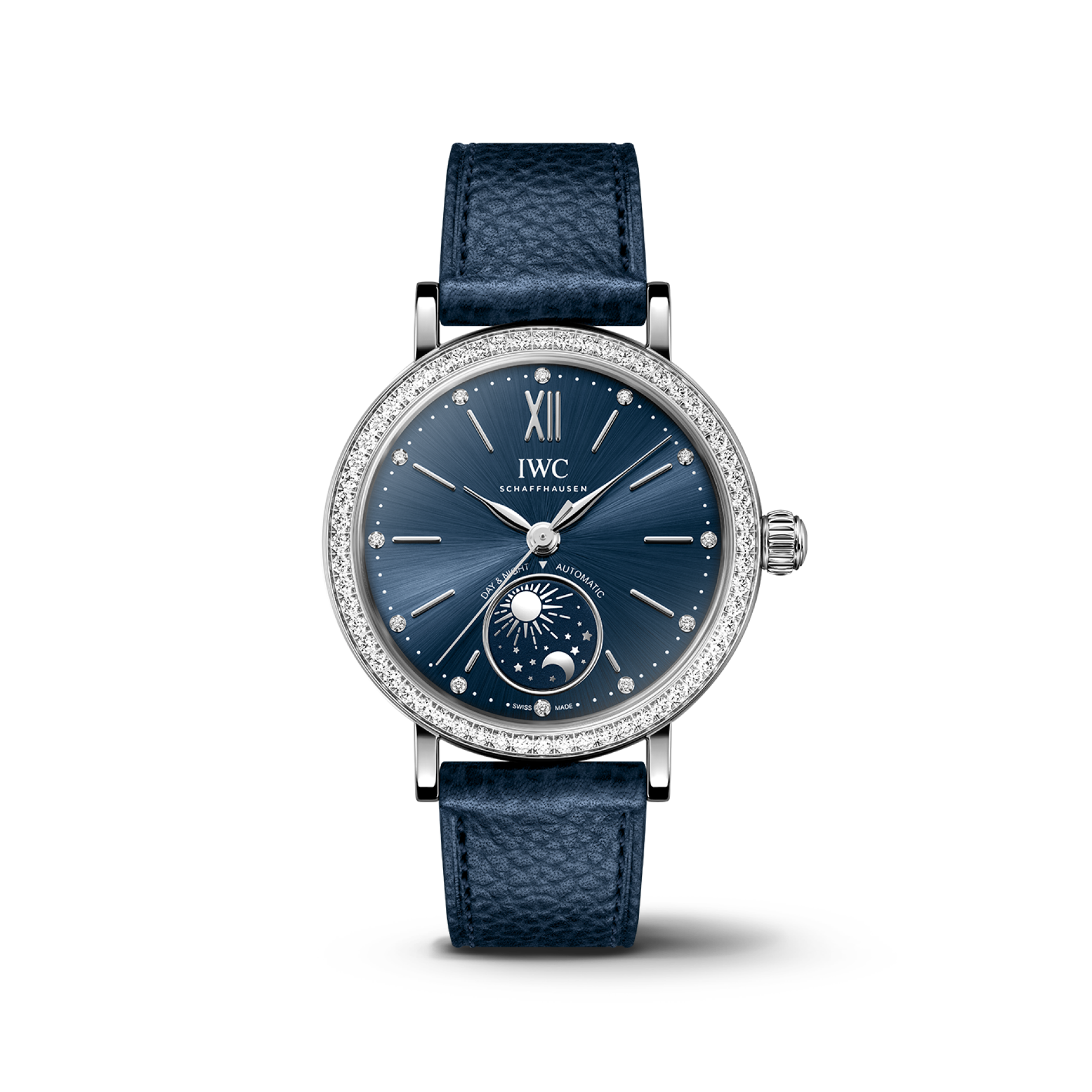 IWC Schaffhausen Portofino Automatic Day & Night 34 mm Blue  Dial Stainless Steel Blue   Strap IW659801 - WATCHXNYC