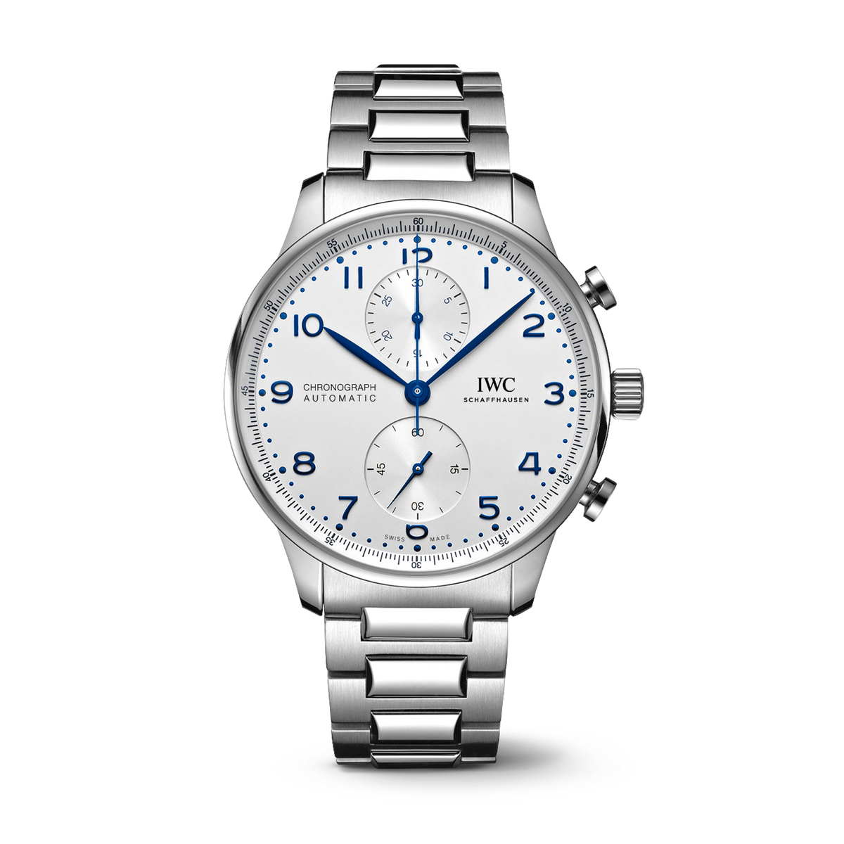 IWC Schaffhausen Portugieser Chronograph 41 mm Silver Dial Stainless Steel Bracelet IW371617 - WATCHXNYC