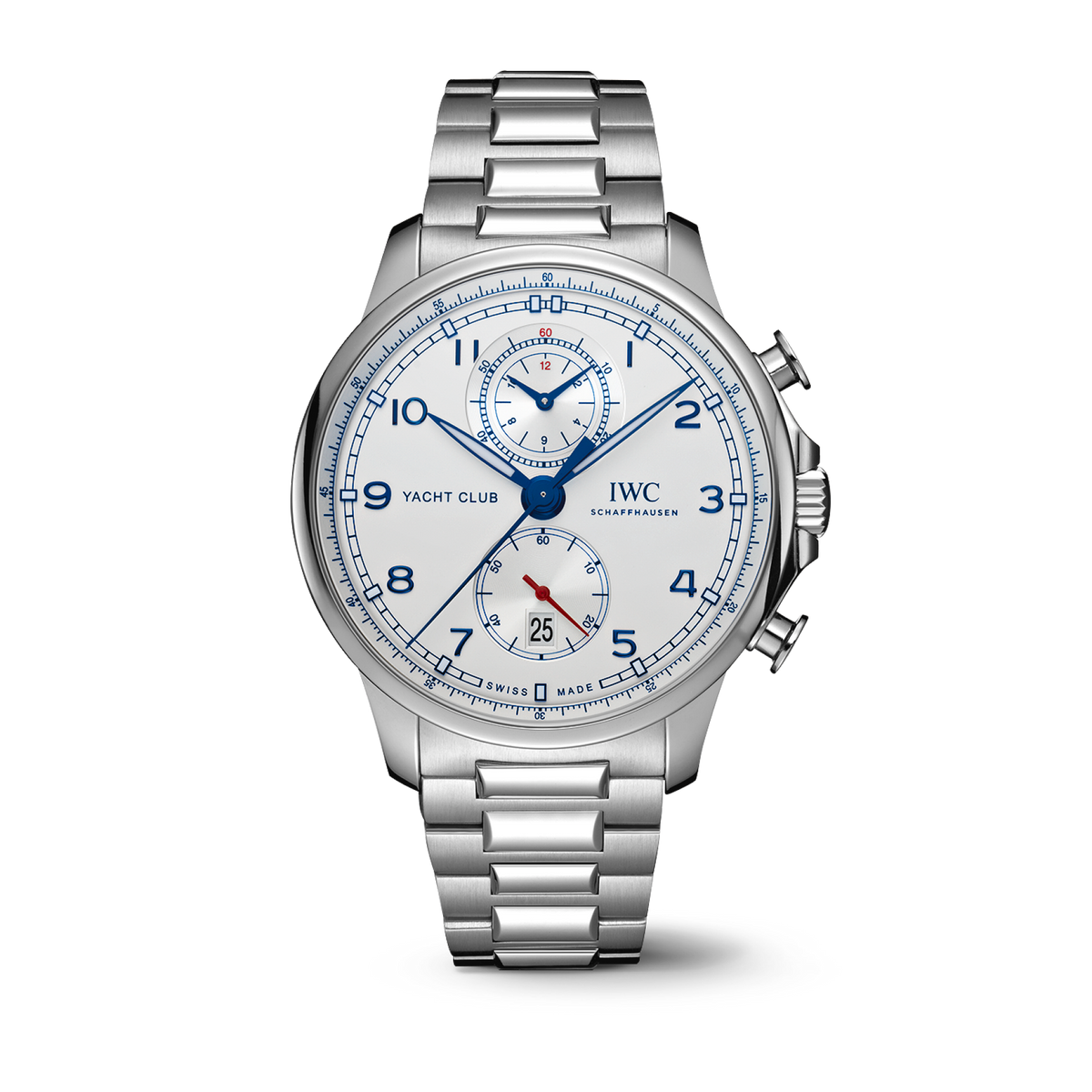 IWC Schaffhausen Portugieser Yacht Club Chronograph 44.6 mm Silver Dial Stainless Steel Bracelet IW390702 - WATCHXNYC