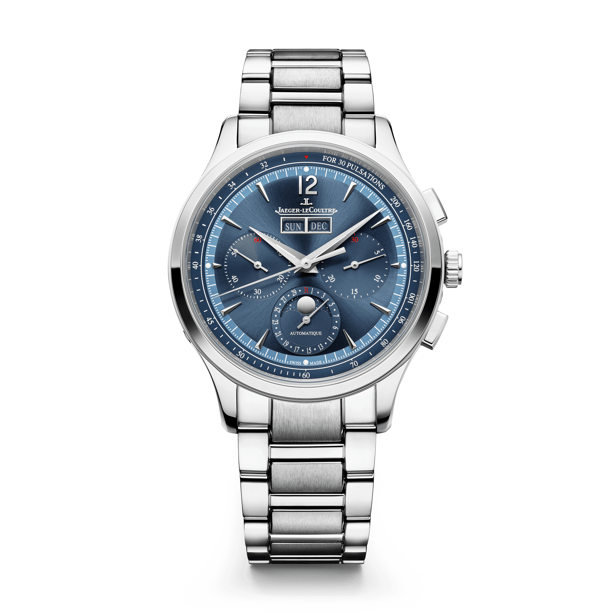 Jaeger-LeCoultre Master Control Chronograph Calendar 40 mm Blue Dial Stainless Steel Bracelet Q4138180 - WATCHXNYC