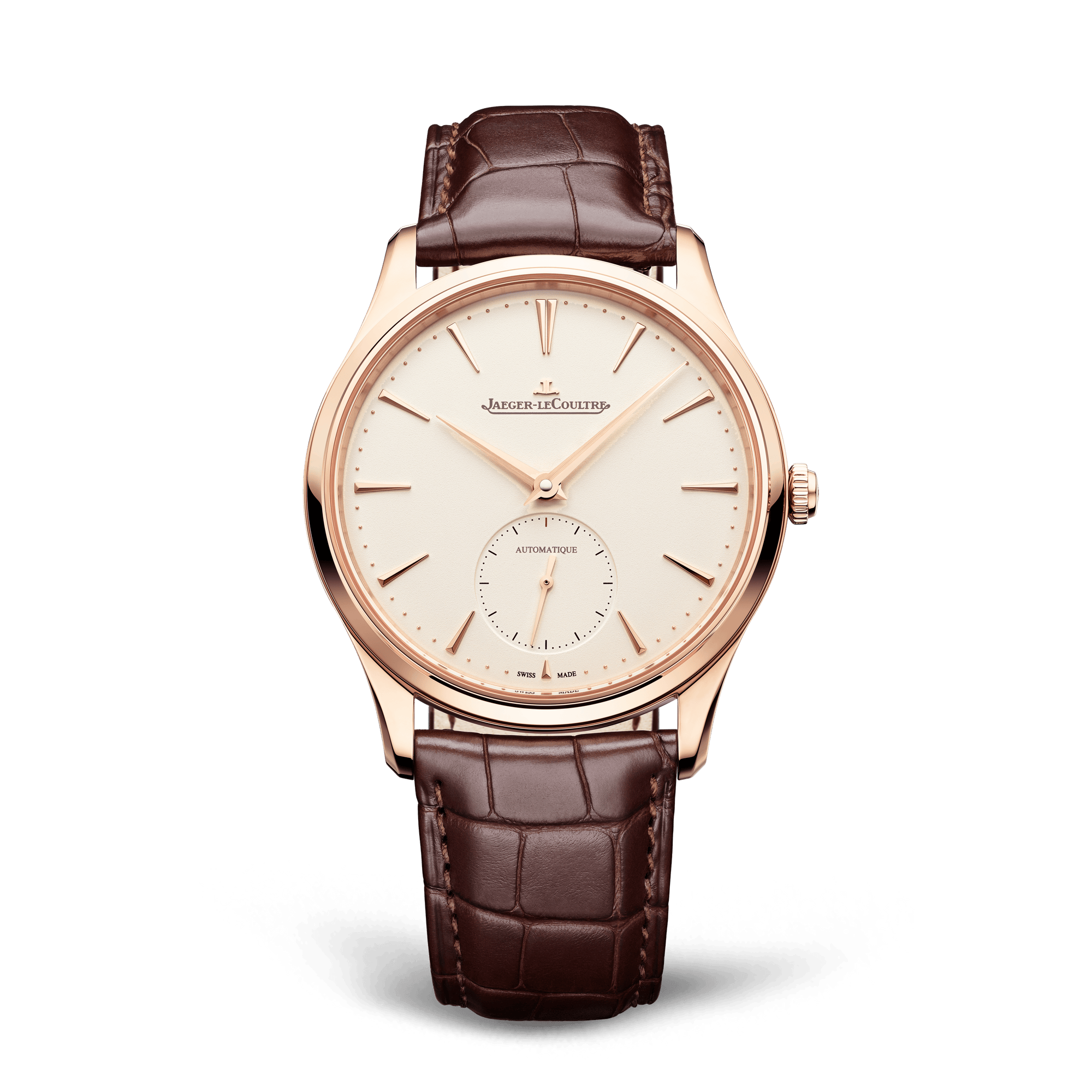 Jaeger-LeCoultre Master Ultra Thin Small Seconds 39 mm Beige Dial Pink Gold   Leather Strap Q1212510 - WATCHXNYC