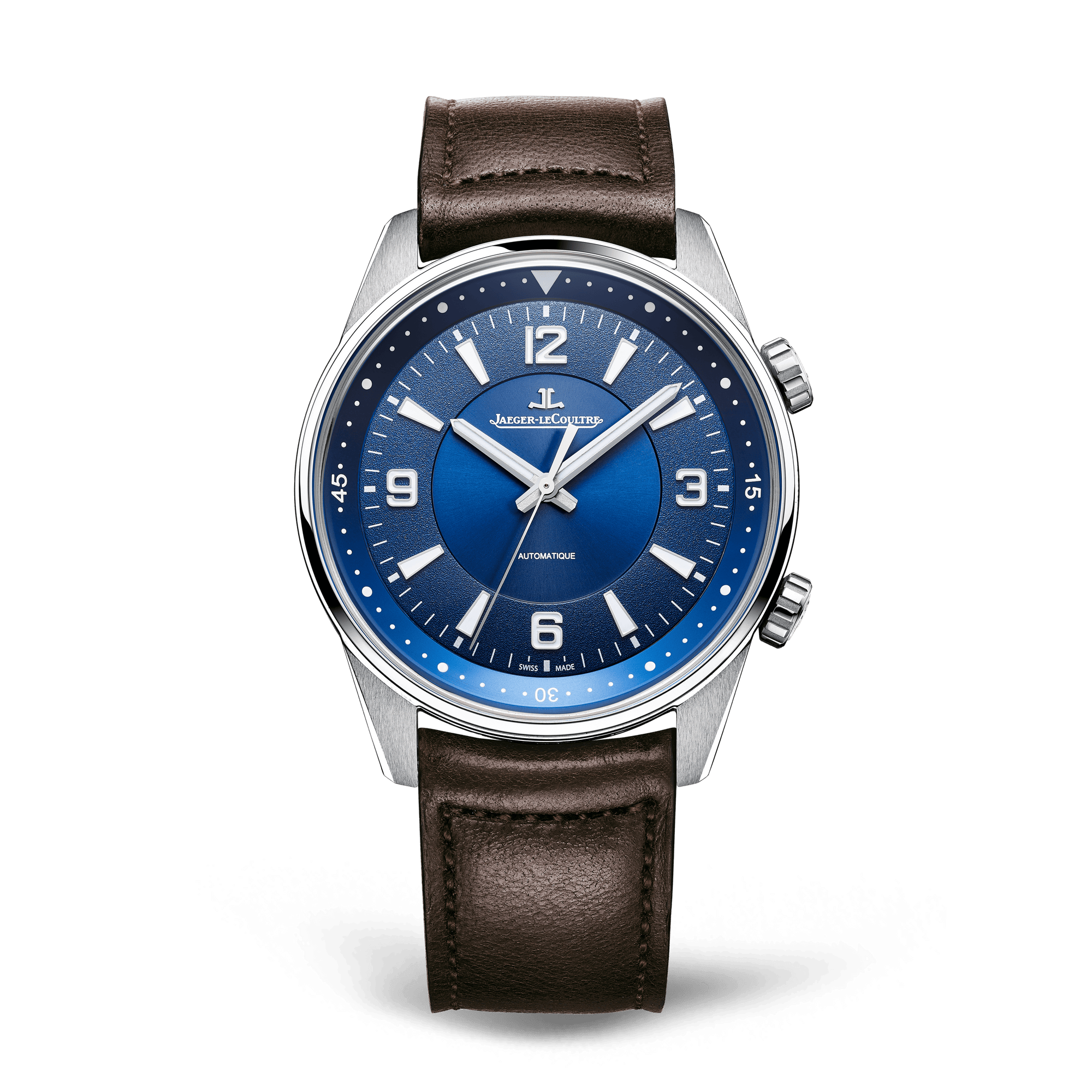 Jaeger-LeCoultre Polaris Automatic 41 mm Blue Dial Stainless Steel   Leather Strap Q9008480 - WATCHXNYC