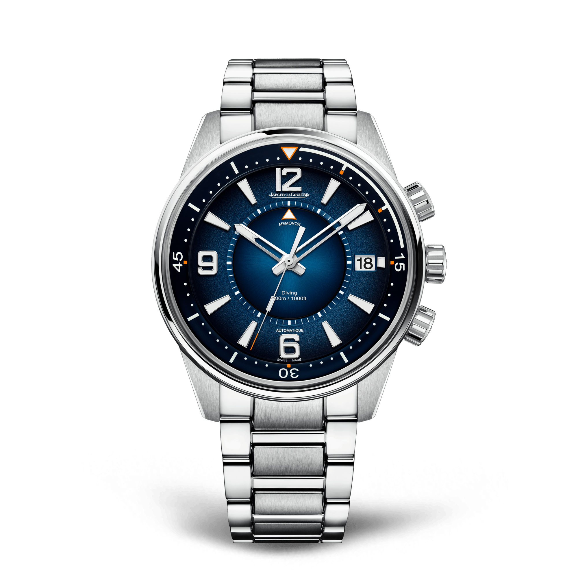 Jaeger-LeCoultre Polaris Mariner Memovox 42 mm Blue Dial Stainless Steel Bracelet Q903818J - WATCHXNYC