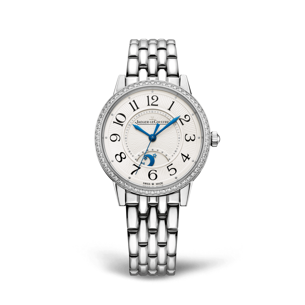 Jaeger-LeCoultre Rendez-Vous Classic Night & Day 34 mm Silvered Grey Dial with Diamonds Stainless Steel Bracelet Q3448130 - WATCHXNYC