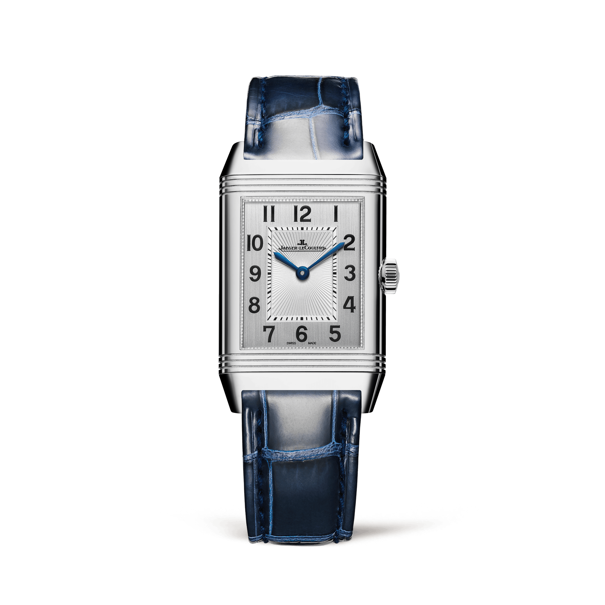 Jaeger-LeCoultre Reverso Classic Duetto 40 x 24 mm Silvered Grey Dial Stainless Steel   Leather Strap Q2588422 - WATCHXNYC