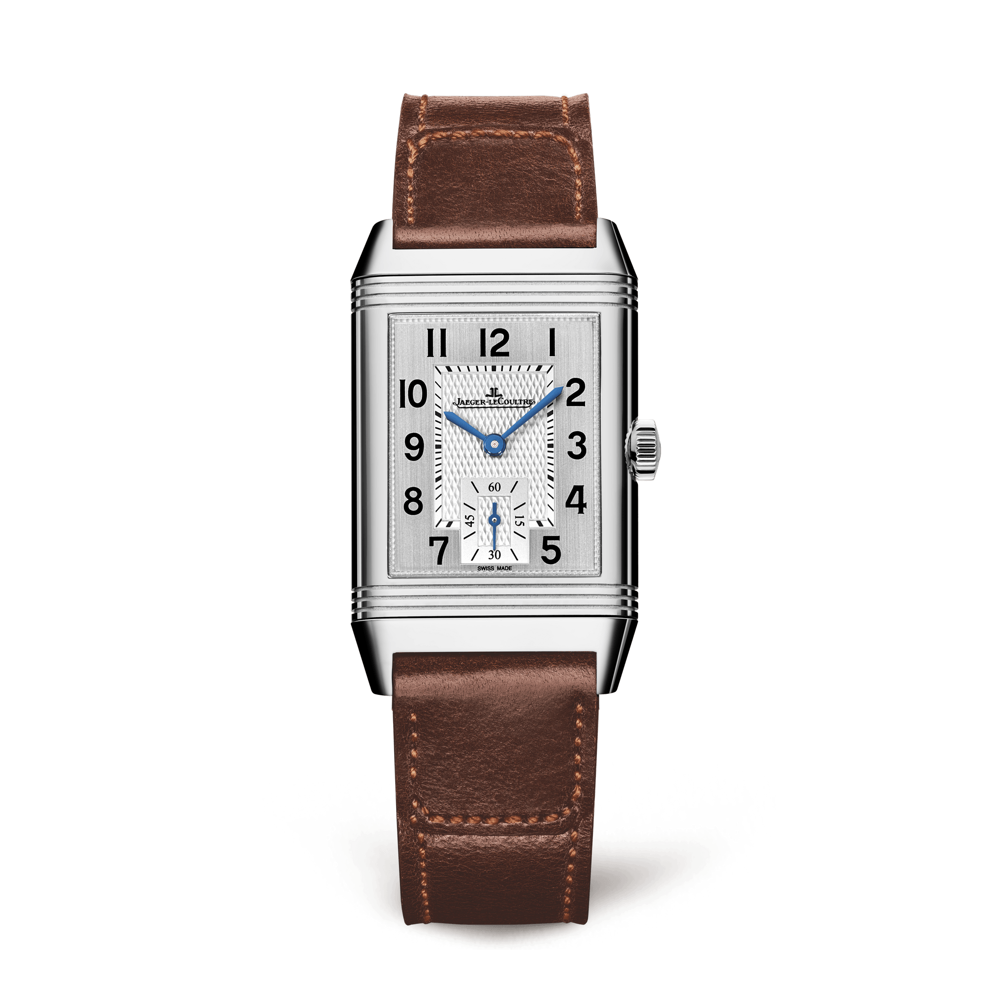 Jaeger-LeCoultre Reverso Classic Duoface Small Seconds 42.9 x 25.5 mm Black Dial Stainless Steel   Leather Strap Q2458422 - WATCHXNYC