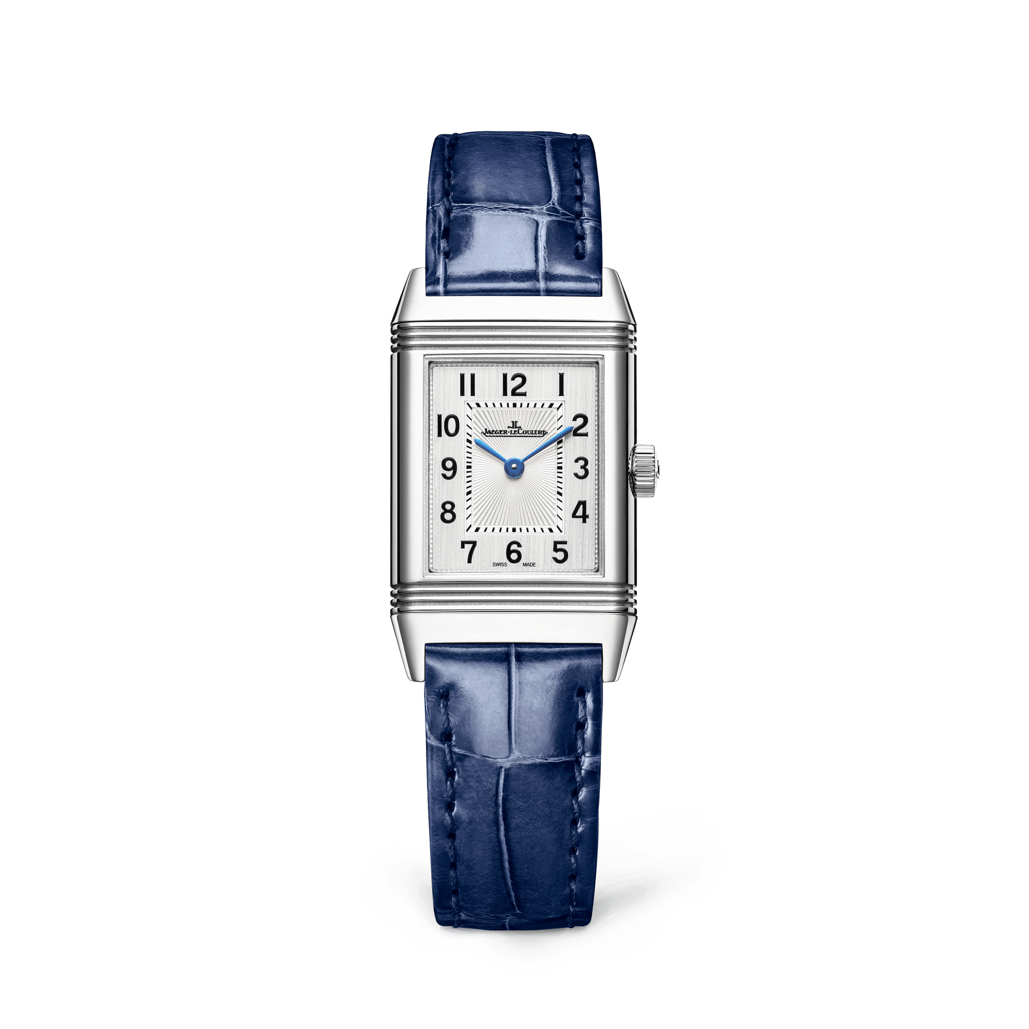 Jaeger-LeCoultre Reverso Classic Monoface 35.78 x 21 mm Silvered Grey Dial Stainless Steel   Leather Strap Q2608440 - WATCHXNYC