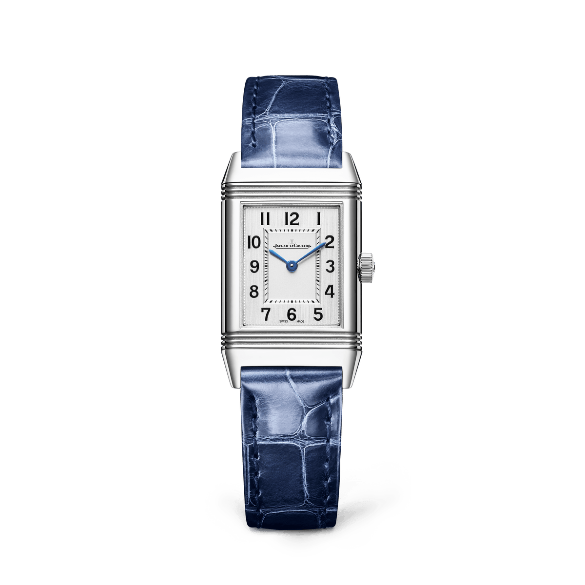 Jaeger-LeCoultre Reverso Classic Monoface 35.78 x 21 mm Silvered Grey Dial Stainless Steel   Leather Strap Q2618540 - WATCHXNYC