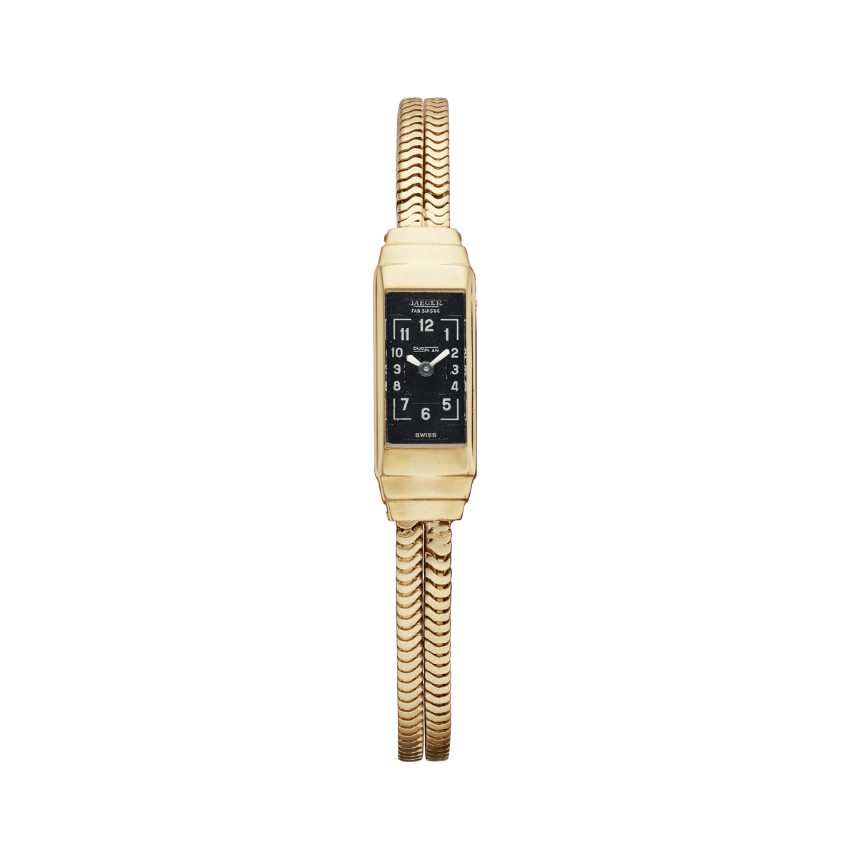 Jaeger-LeCoultre THE COLLECTIBLES Duoplan Jewellery 31 x 11 mm Black Dial 18k Yellow Gold Bracelet QVE80000 - WATCHXNYC