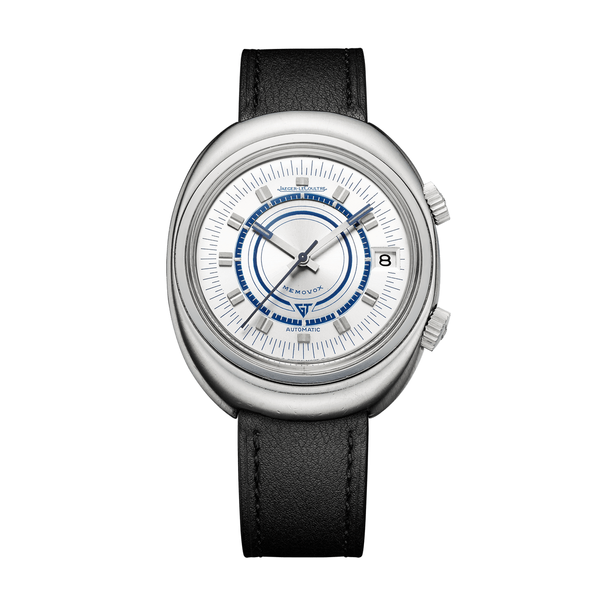 Jaeger-LeCoultre THE COLLECTIBLES Memovox Speed Beat GT 46 x 39 mm White Dial Stainless Steel   Leather Strap QVE87301 - WATCHXNYC