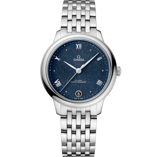 Omega De Ville Prestige 34 mm Blue Dial Stainless Steel Bracelet 434.10.34.20.03.002 - WATCHXNYC