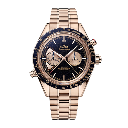 Omega Speedmaster Chrono Chime 45 mm Blue Dial Sedna™ 18k Rose Gold  Bracelet 522.50.45.52.03.001 - WATCHXNYC