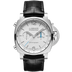 Panerai Luminor Chrono 44 mm White Dial Brushed Steel   Black Leather Strap PAM01218