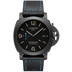 Panerai Luminor GMT 44 mm Black Dial Black Ceramic Calf Black, Blue Stitching Leather Strap PAM01441