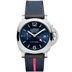 Panerai Luminor Quaranta BiTempo Luna Rossa 40 mm Blue Dial Brushed Steel Bi-Material Rubber/Textile Luna Rossa Dark Blue Strap PAM01404
