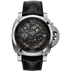 Panerai Luminor Tourbillon Moon Phases Equation of Time GMT - L’Astronomo 50 mm Transparent Dial Brushed Titanium   Black Leather Strap PAM00920