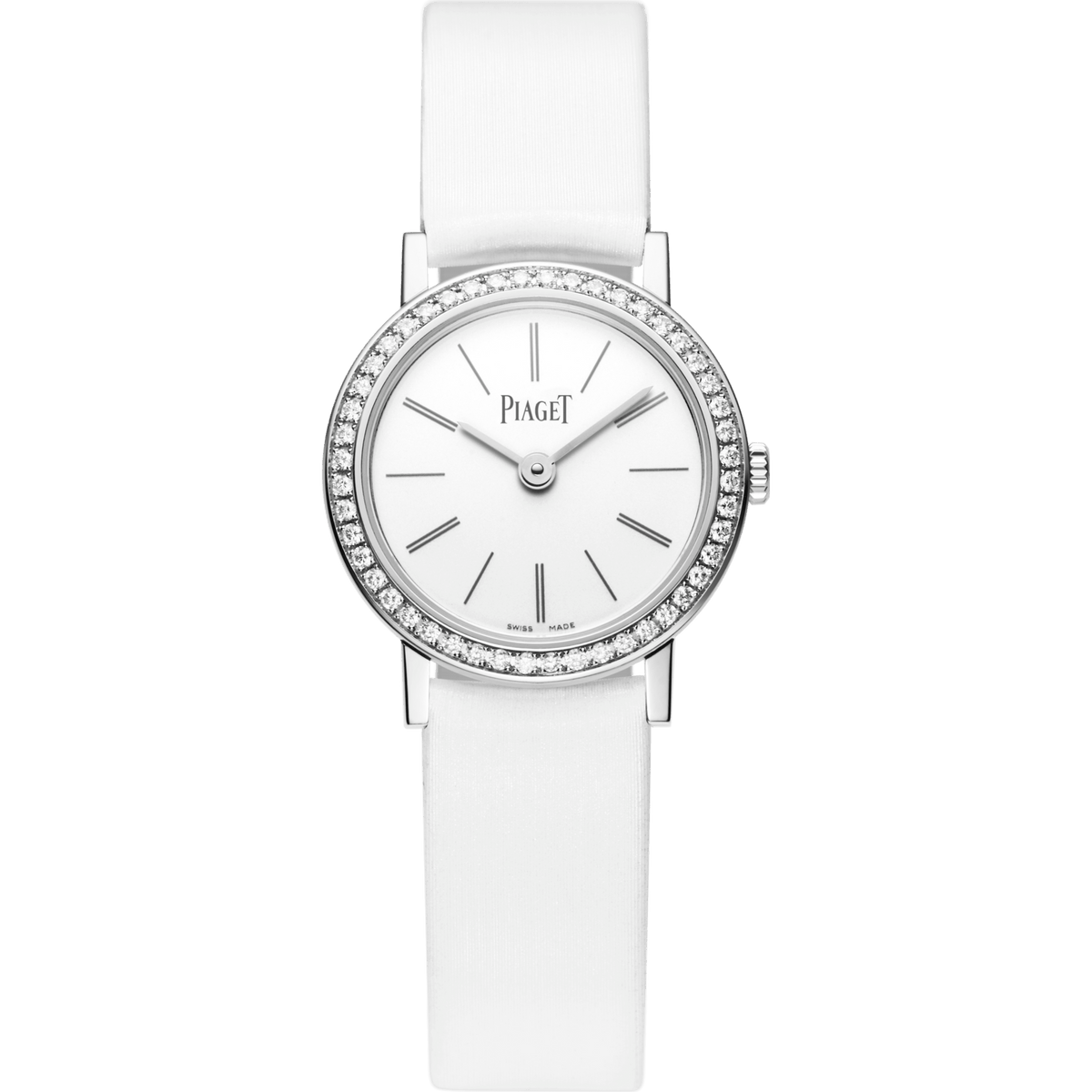 Piaget Altiplano Origin watch 24 mm Silver Dial with Diamonds 18K White Gold Fabric Strap G0A44532 - WATCHXNYC