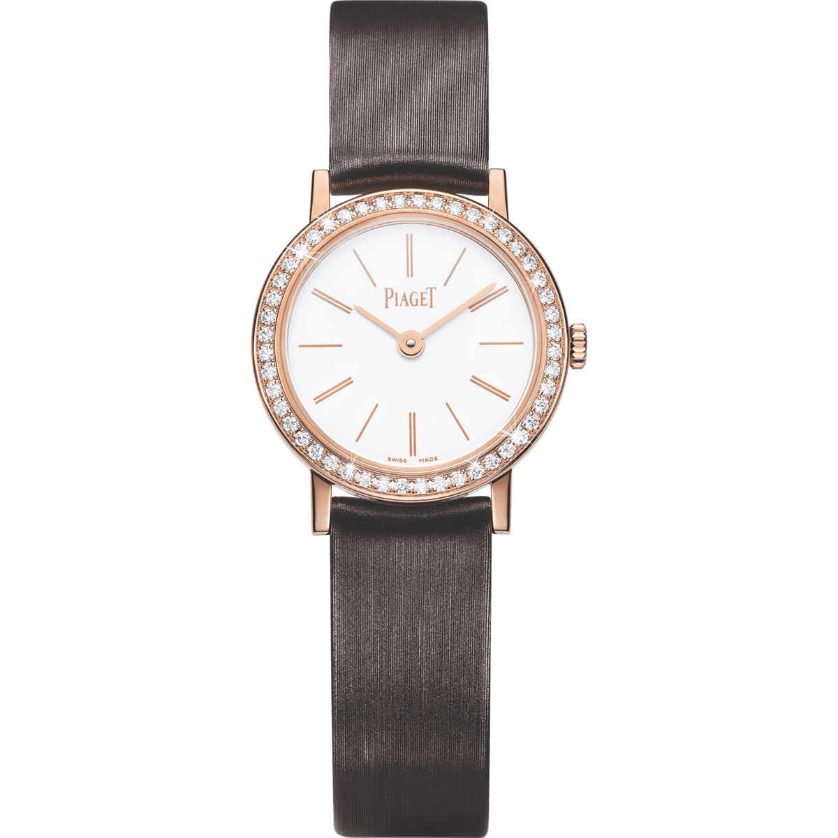 Piaget Altiplano Origin watch 24 mm White Dial with Diamonds 18k Rose Gold Satin Strap G0A44534 - WATCHXNYC