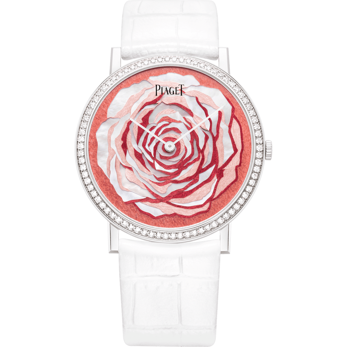 Piaget Altiplano Rose watch 38 mm Pink Dial with Diamonds 18K White Gold   Strap G0A41208 - WATCHXNYC