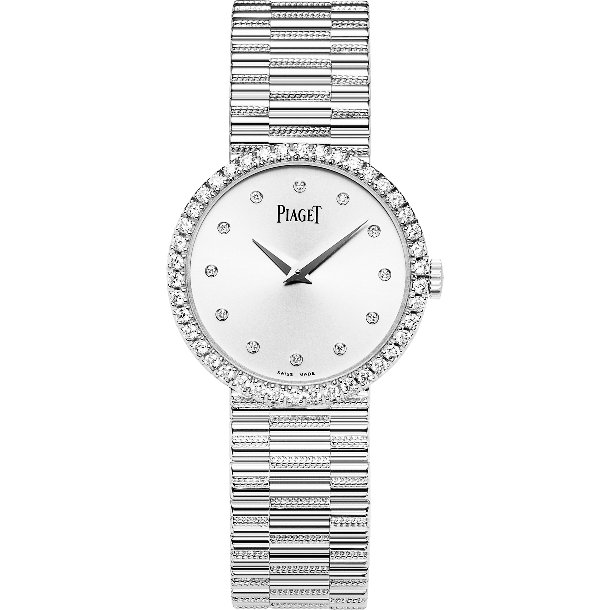 Piaget Altiplano Traditional watch 26 mm Silver Dial with Diamonds 18K White Gold Bracelet G0A37041 - WATCHXNYC