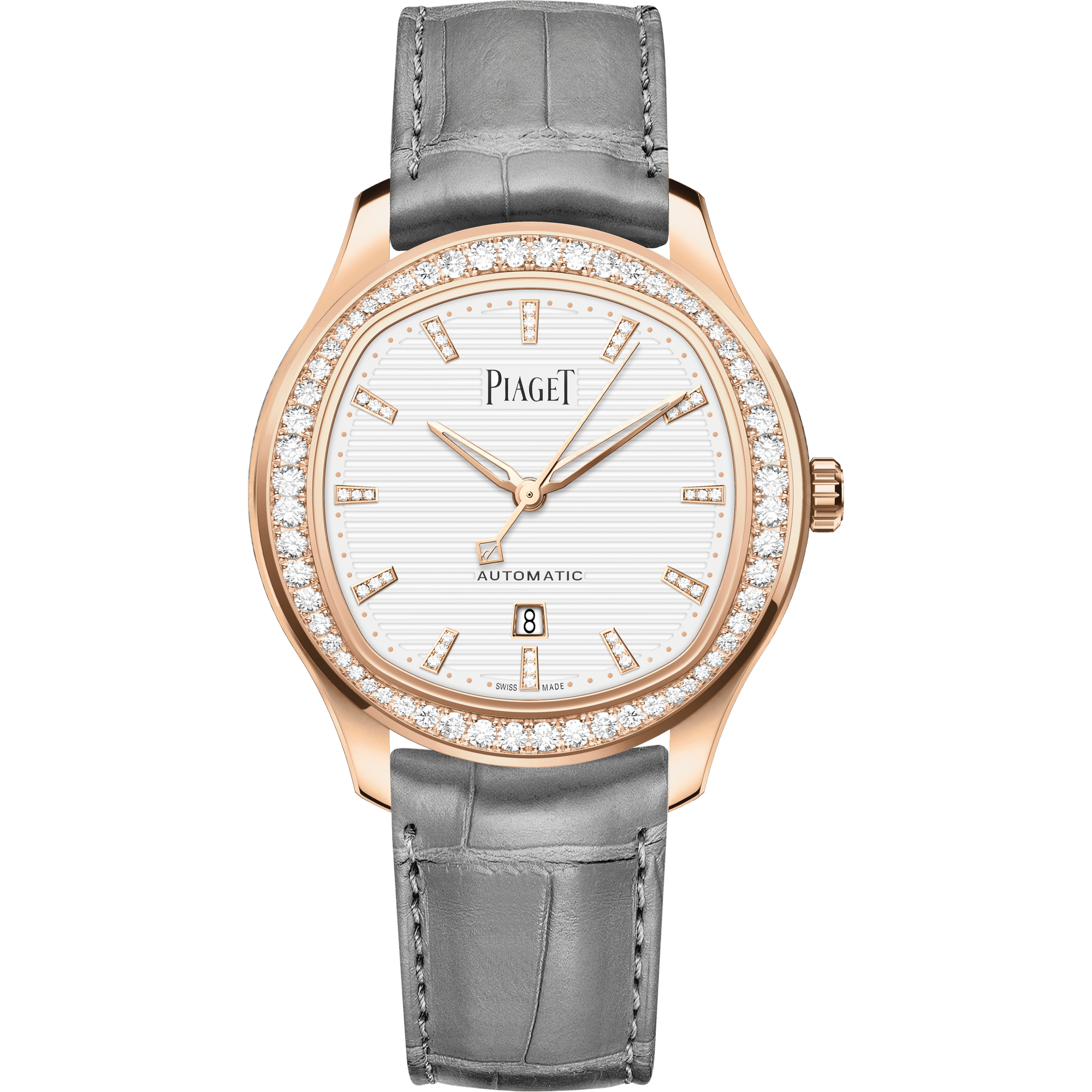 Piaget Piaget Polo Date watch 36 mm White Dial with Diamonds 18k Rose Gold   Strap G0A46023 - WATCHXNYC