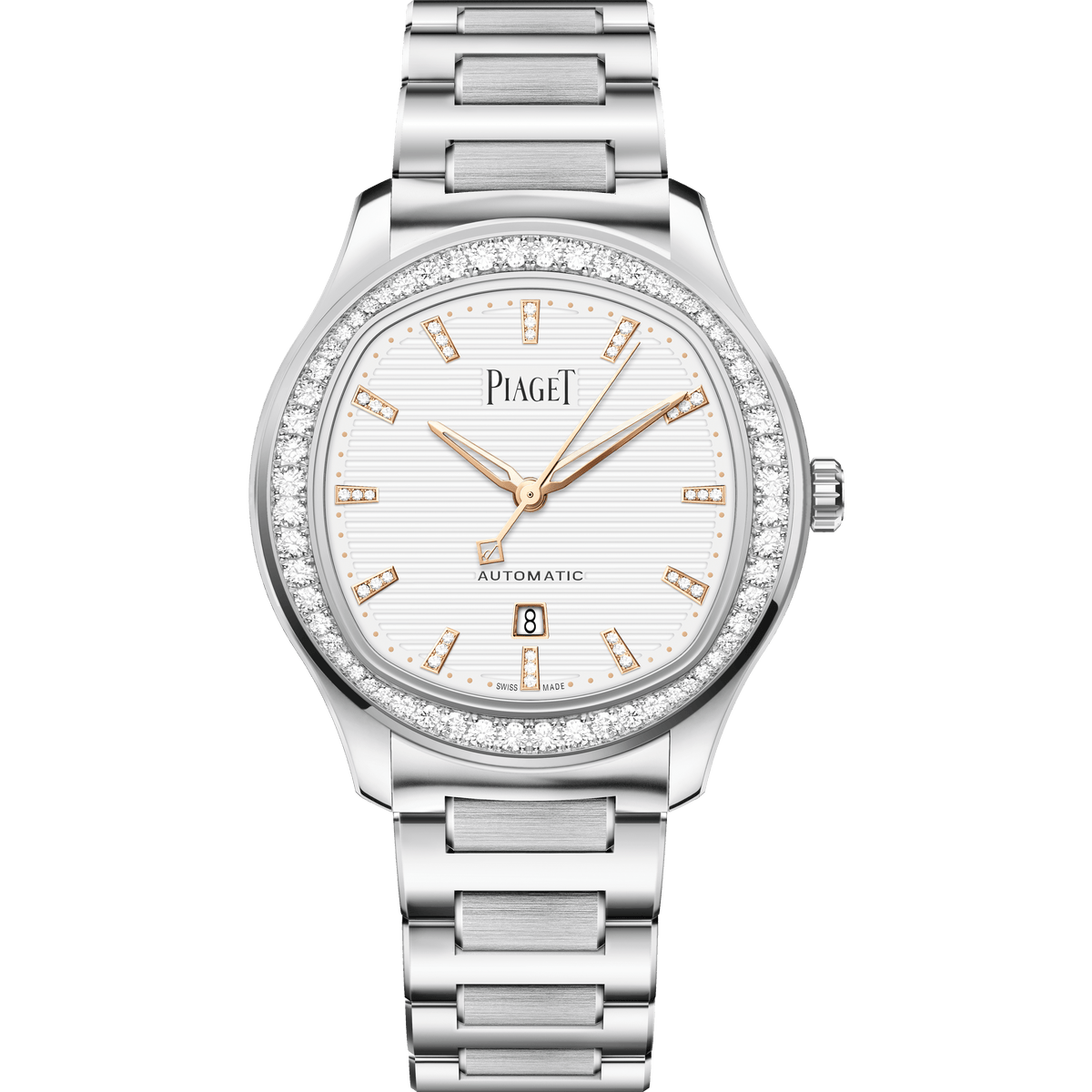 Piaget Piaget Polo Date watch 36 mm White Dial with Diamonds Stainless Steel Bracelet G0A46019 - WATCHXNYC