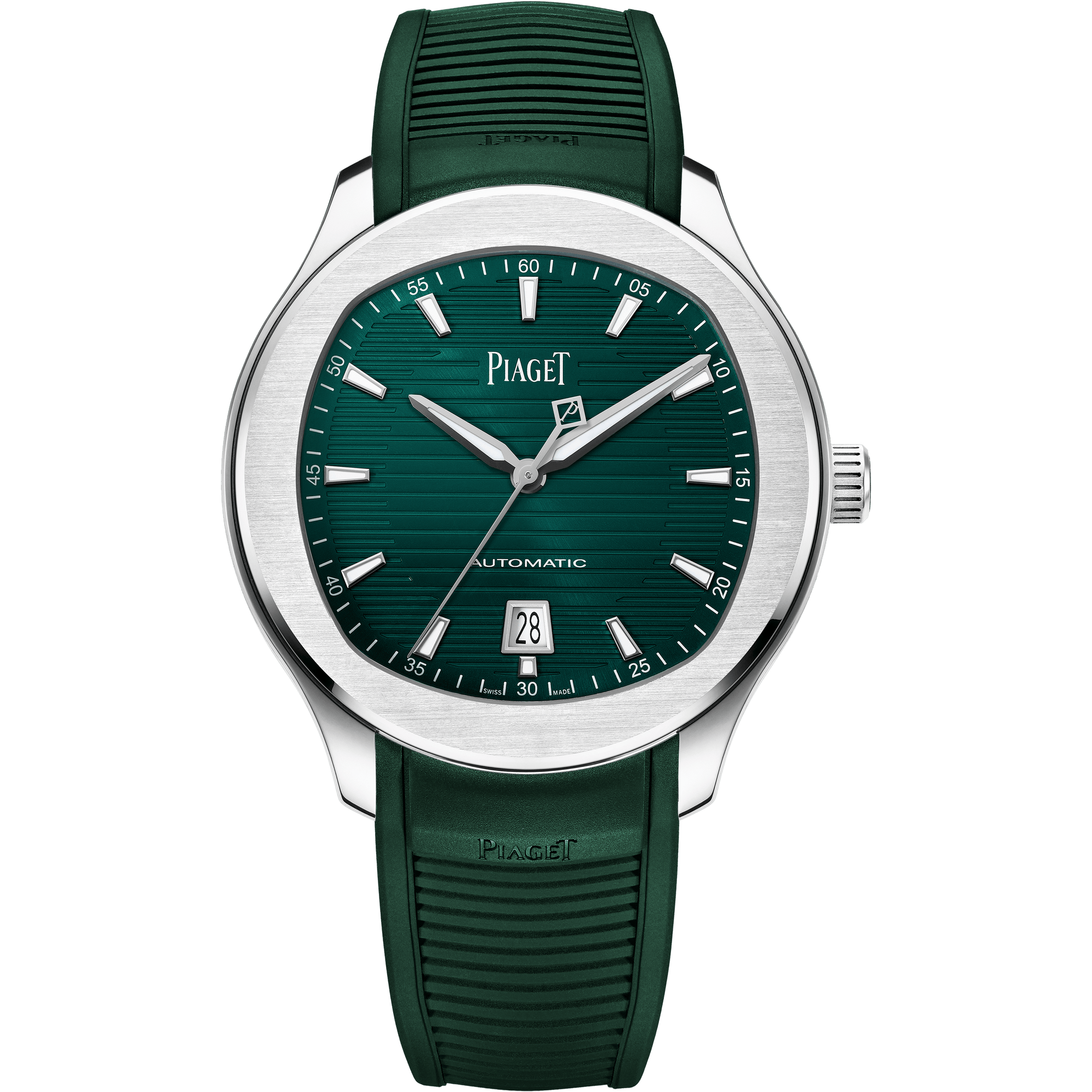 Piaget Piaget Polo Field watch 42 mm Green Dial Stainless Steel Rubber Strap G0A48022 - WATCHXNYC