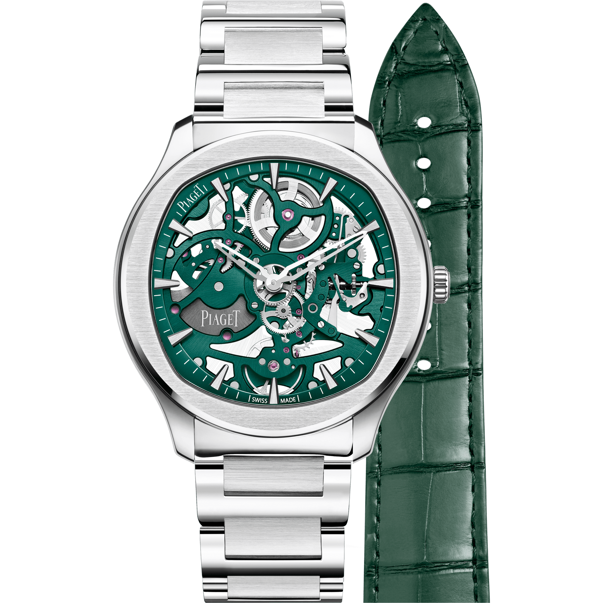 Piaget Piaget Polo Skeleton watch 42 mm Green Dial Stainless Steel Bracelet G0A47008 - WATCHXNYC