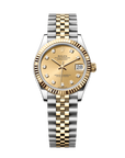 Rolex Datejust 31 31 mm Champagne-Colour Set With Diamonds Dial Oystersteel and 18k Yellow Gold Jubilee Bracelet 278273-0026 - WATCHXNYC