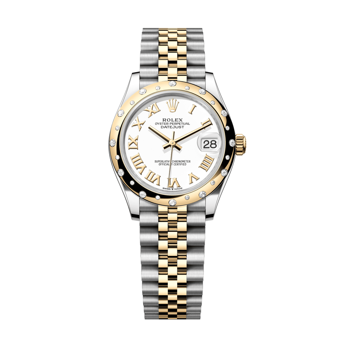 Rolex Datejust 31 31 mm White Dial with Diamonds  Oystersteel and 18k Yellow Gold Jubilee Bracelet 278343rbr-0002 - WATCHXNYC