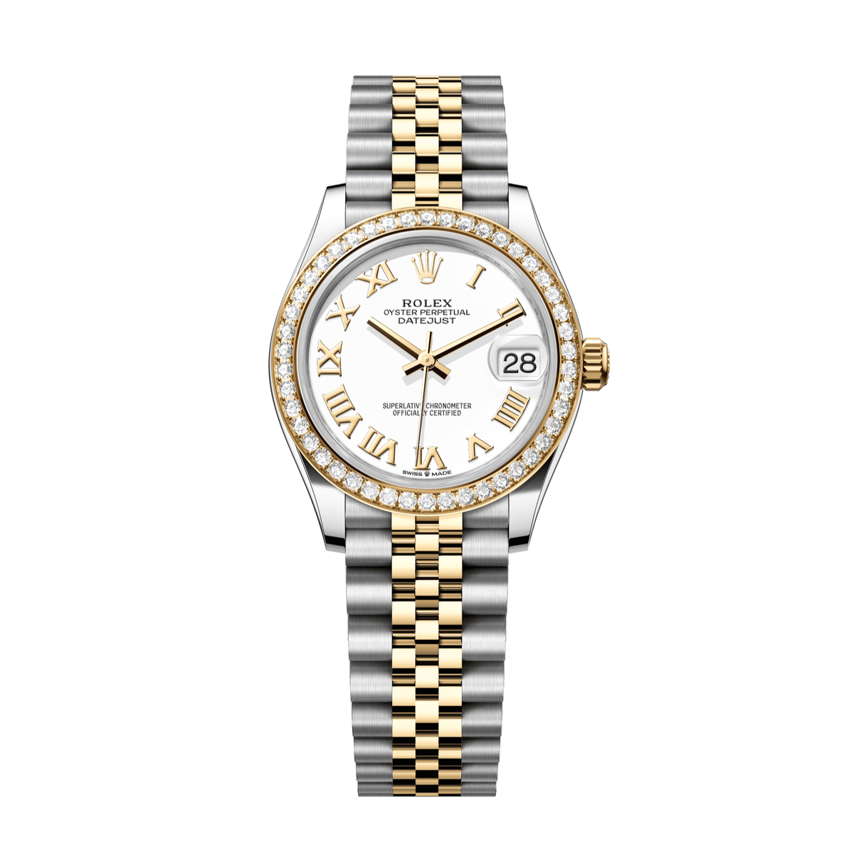 Rolex Datejust 31 31 mm White Dial  with Diamonds Oystersteel and 18k Yellow Gold Jubilee Bracelet 278383rbr-0002 - WATCHXNYC