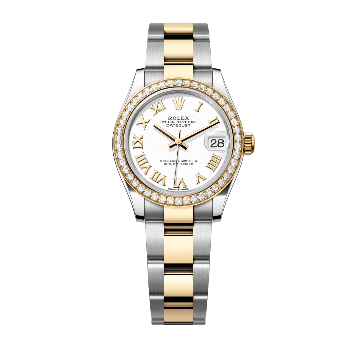 Rolex Datejust 31 31 mm White Dial  with Diamonds Oystersteel and 18k Yellow Gold Oyster Bracelet 278383rbr-0001 - WATCHXNYC