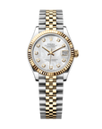 Rolex Datejust 31 31 mm White Mother-Of-Pearl Set With Diamonds Dial Oystersteel and 18k Yellow Gold Jubilee Bracelet 278273-0028 - WATCHXNYC