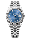 Rolex Datejust 41 41 mm Azzurro-Blue Dial Oystersteel and White Gold Jubilee Bracelet 126334-0026 - WATCHXNYC
