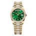 Rolex Day-Date 36 mm Bright Green Set With Diamonds Dial 18k Yellow Gold President Bracelet 128348rbr-0079