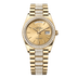 Rolex Day-Date 36 mm Champagne-Colour Dial with Diamonds 18k Yellow Gold President Bracelet 128348rbr-0027