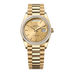 Rolex Day-Date 36 mm Champagne-Colour Dial with Diamonds 18k Yellow Gold President Bracelet 128398tbr-0010
